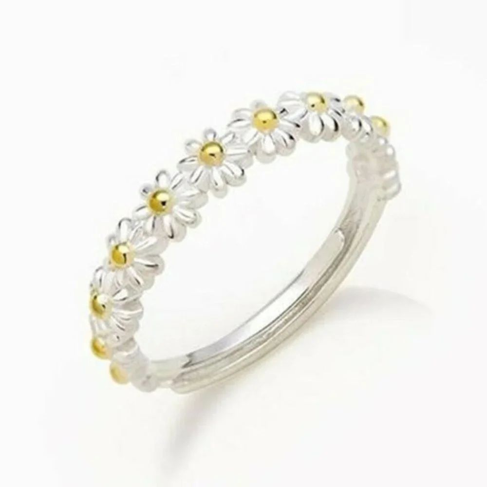 New Beautiful 925 Silver Daisy Band Ring